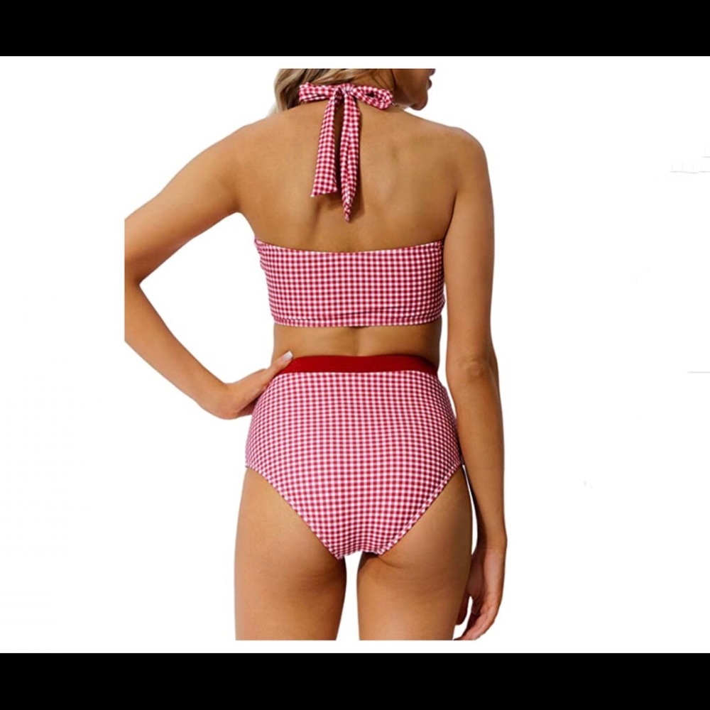 Peddney high waisted plaid 2 piece swimsuit Sz. Large and Xtra large - Picture 2 of 9